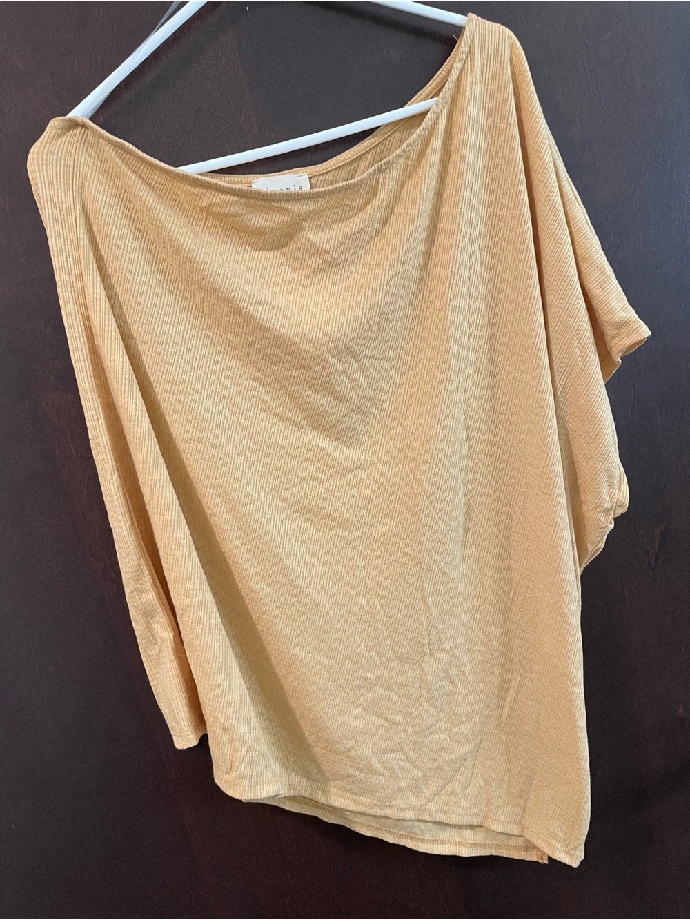 NWT Ninexis Womens Cold Shoulder Ribbed Tunic Top Gold Size XL